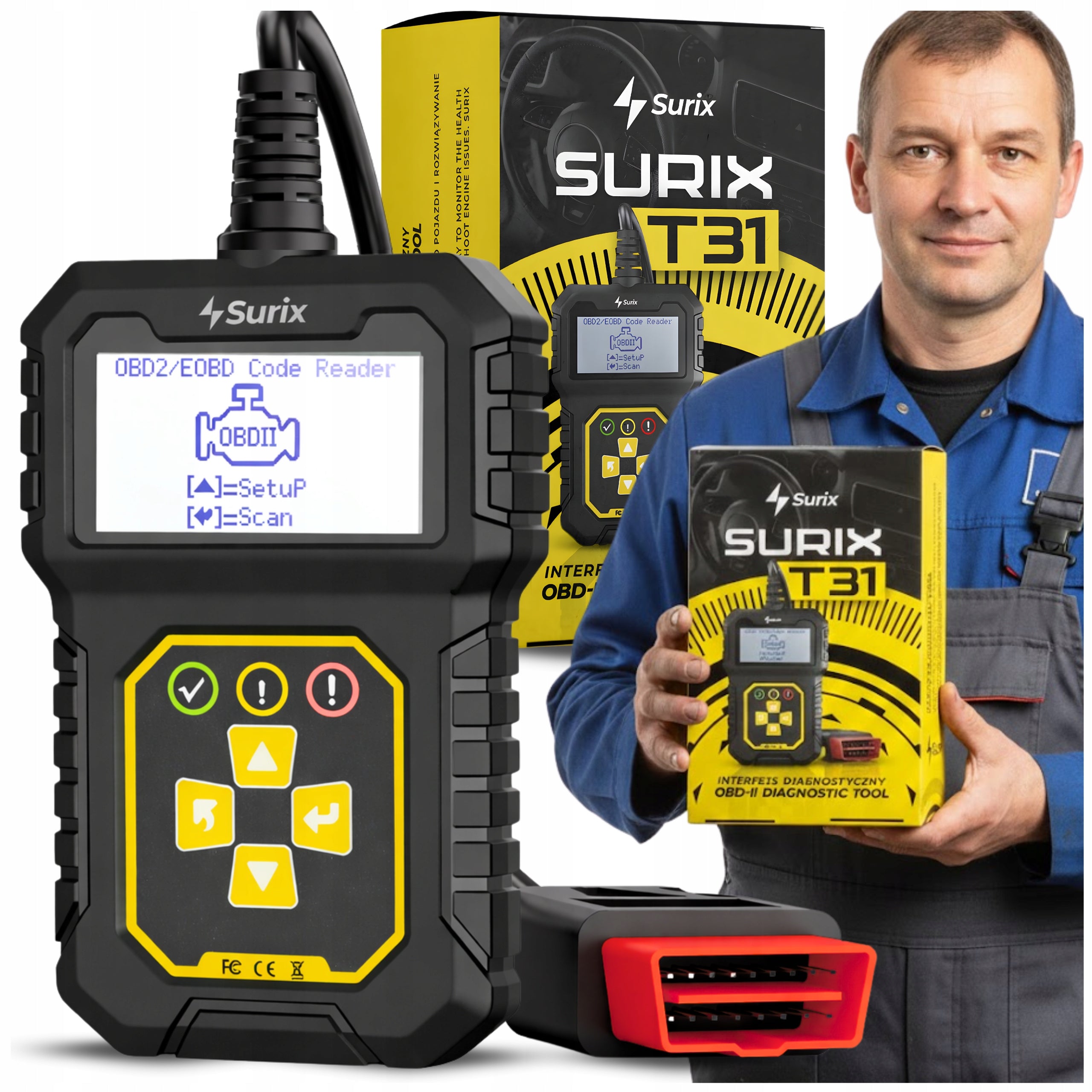 OBD2 DIAGNOSTIC INTERFACE SCANNER CAR TESTER Polish SURIX T31
