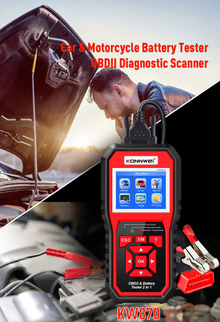 OBD2 KW870 scanner, battery tester Konnwei Manufacturer code KW870
