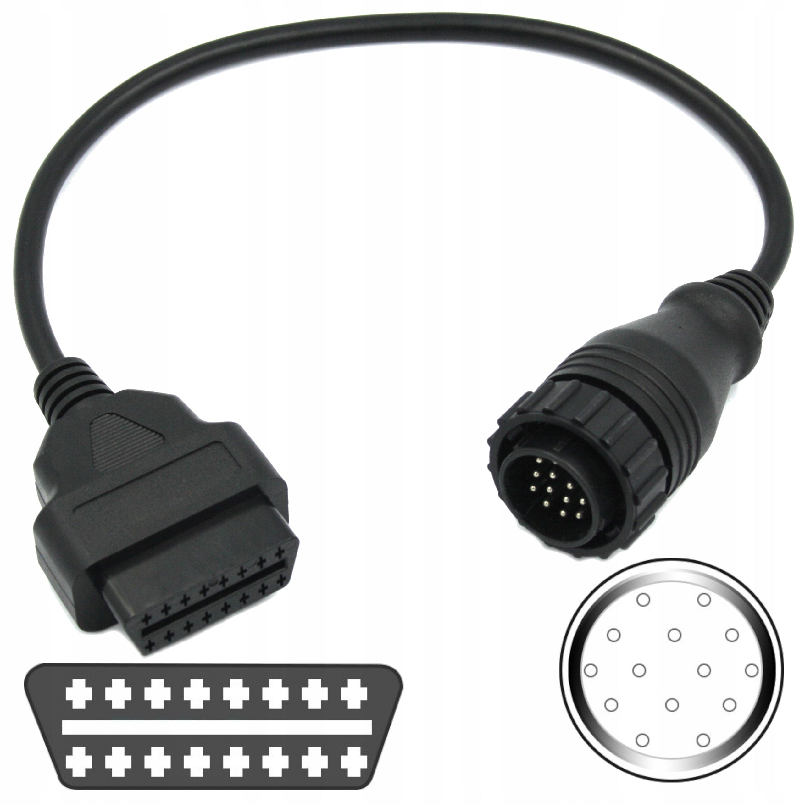 OBD2 OBDII to 14-Pin Adapter Cable for Mercedes Sprinter Vito LT Delphi