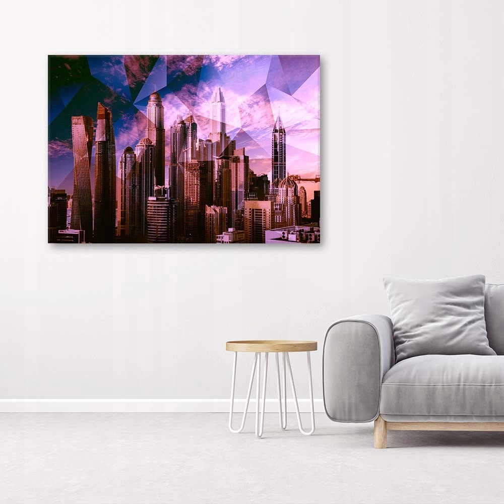 Bild Geometrische Stadt - Lila 