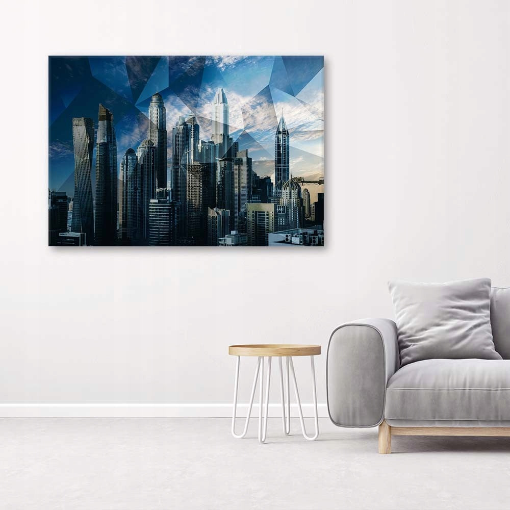 Bild Geometrische Stadt - blau 