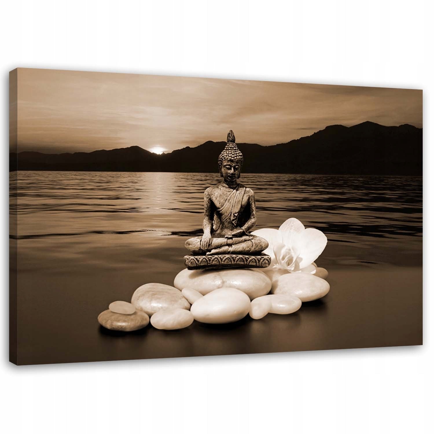 Reproduktion Buddha auf Steinen 