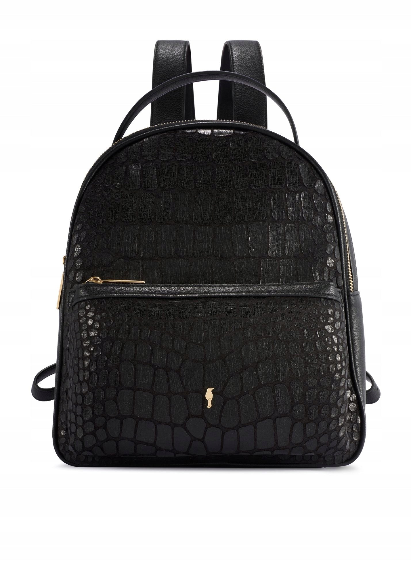 OCHNIK Black medium women's backpack croco TOREC-0920-9G(W26)