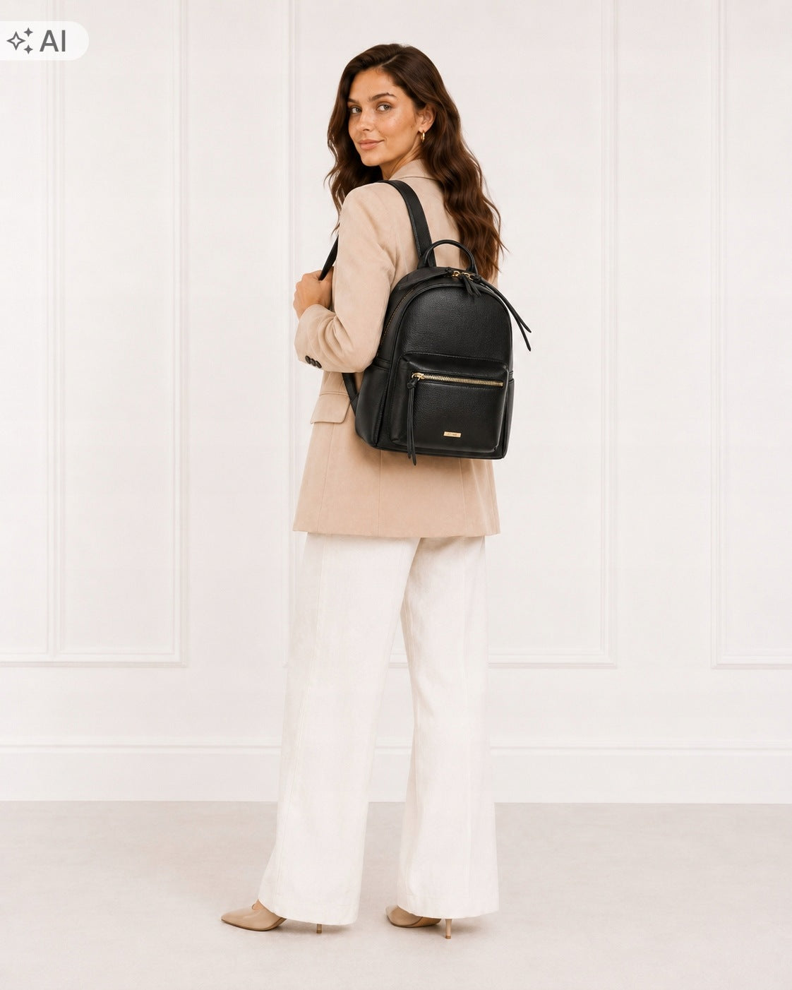 OCHNIK Black small women's backpack TOREC-1256-99(Z26)