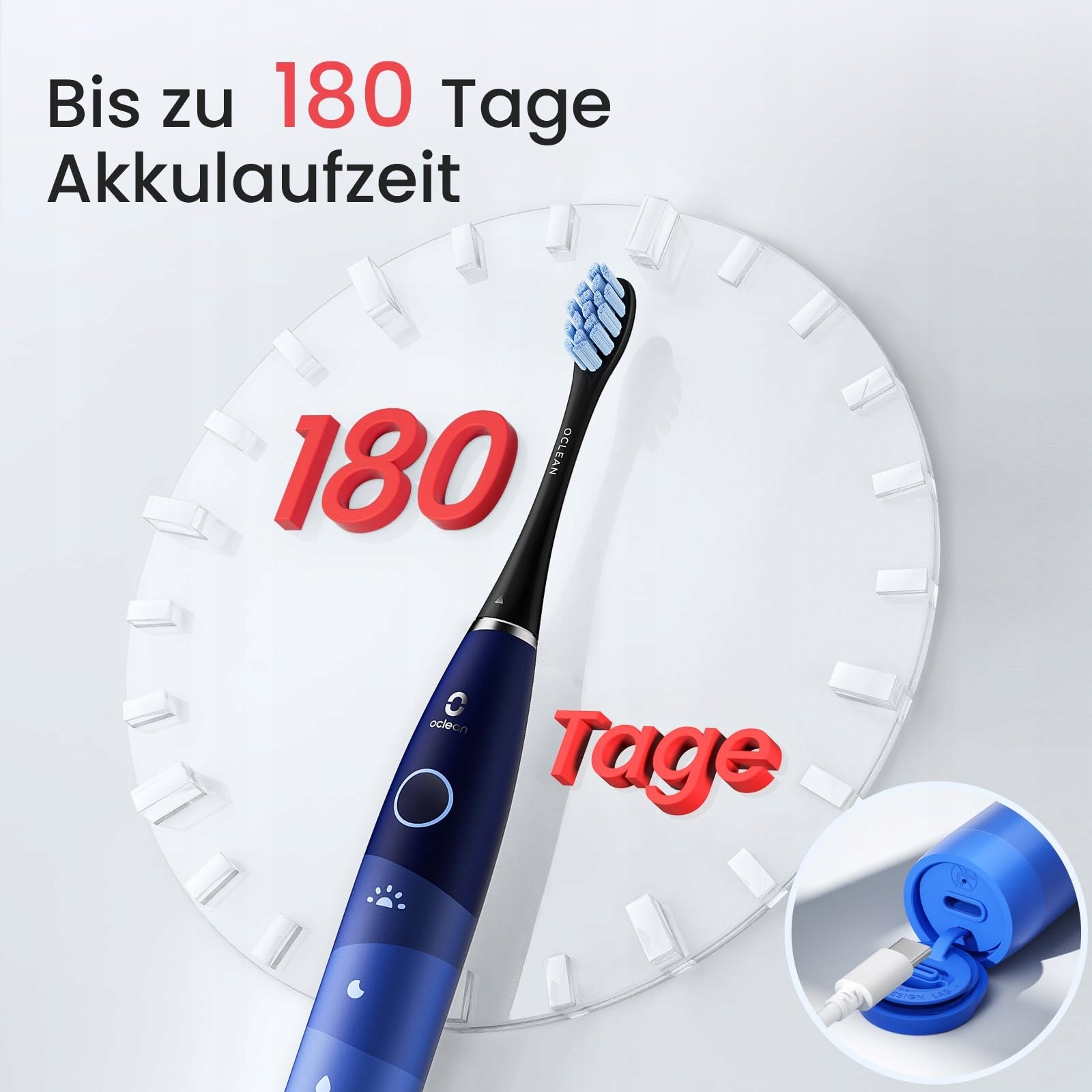 OCLEAN TravelGo Electric Sonic Toothbrush Travel Kit 180 Days Brand Oclean