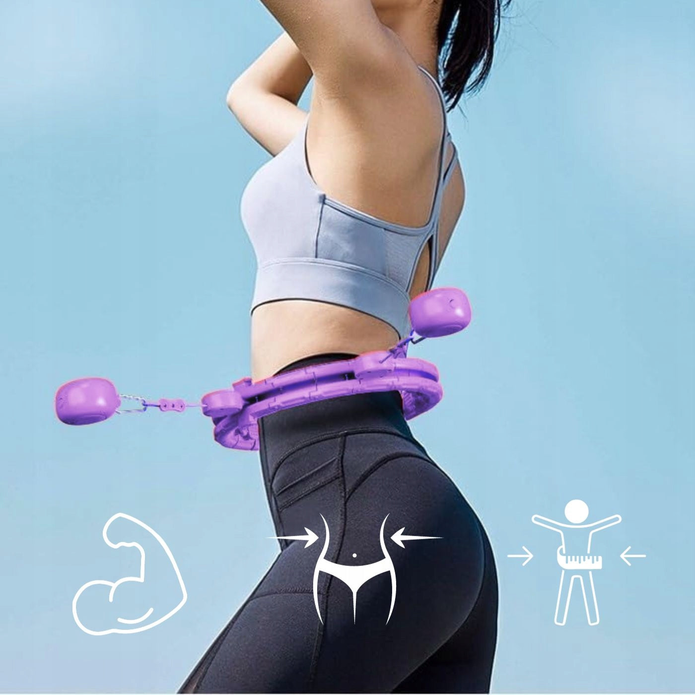 Gymnastikreifen mit Kalorienzähler Hikey Hula Hop, 125 cm, lila 