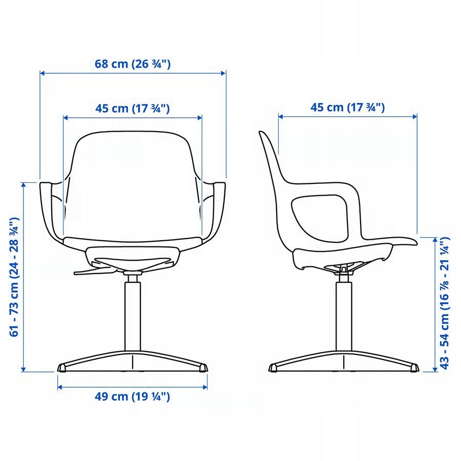 ODGER swivel chair, white and beige Medical device no