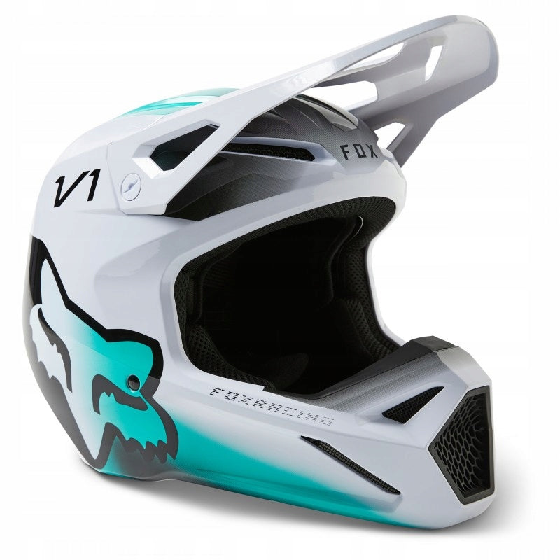 OFF-ROAD MOTORCYCLE HELMET CROSS ENDURO FOX V1 TOXSYK WHITE ROZ M 57-58CM