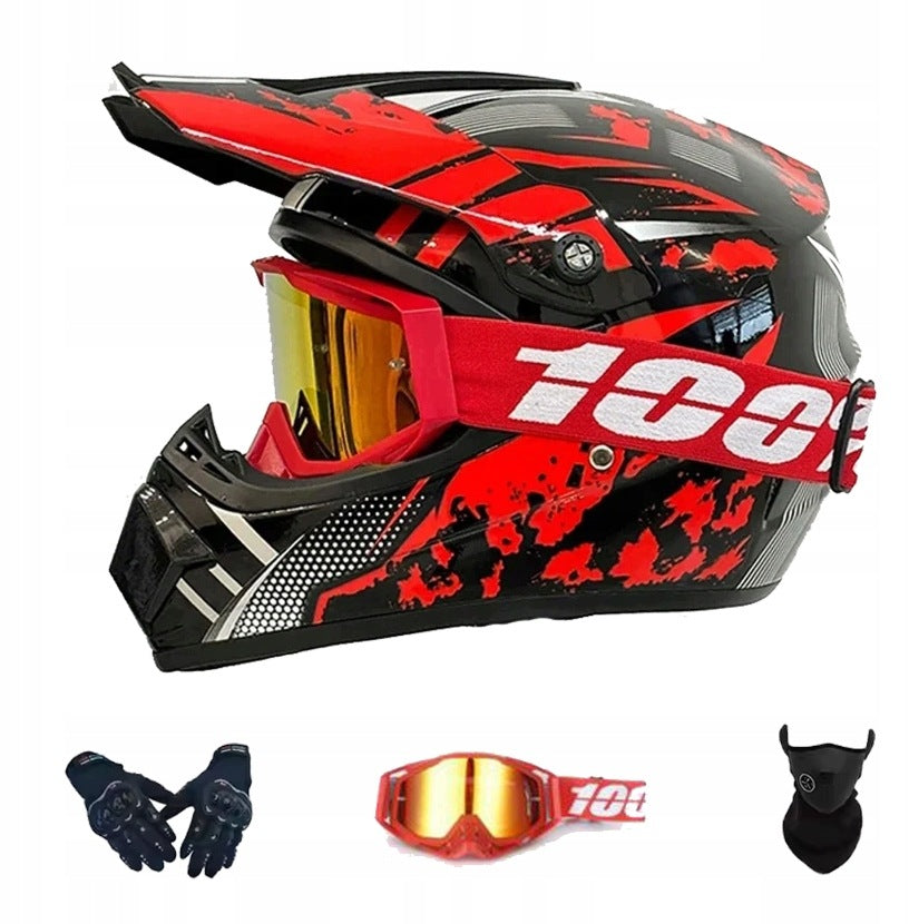 OFF-ROAD MOTORCYCLE HELMET SET GLOVES AND SAFETY GOGGLES S Size S