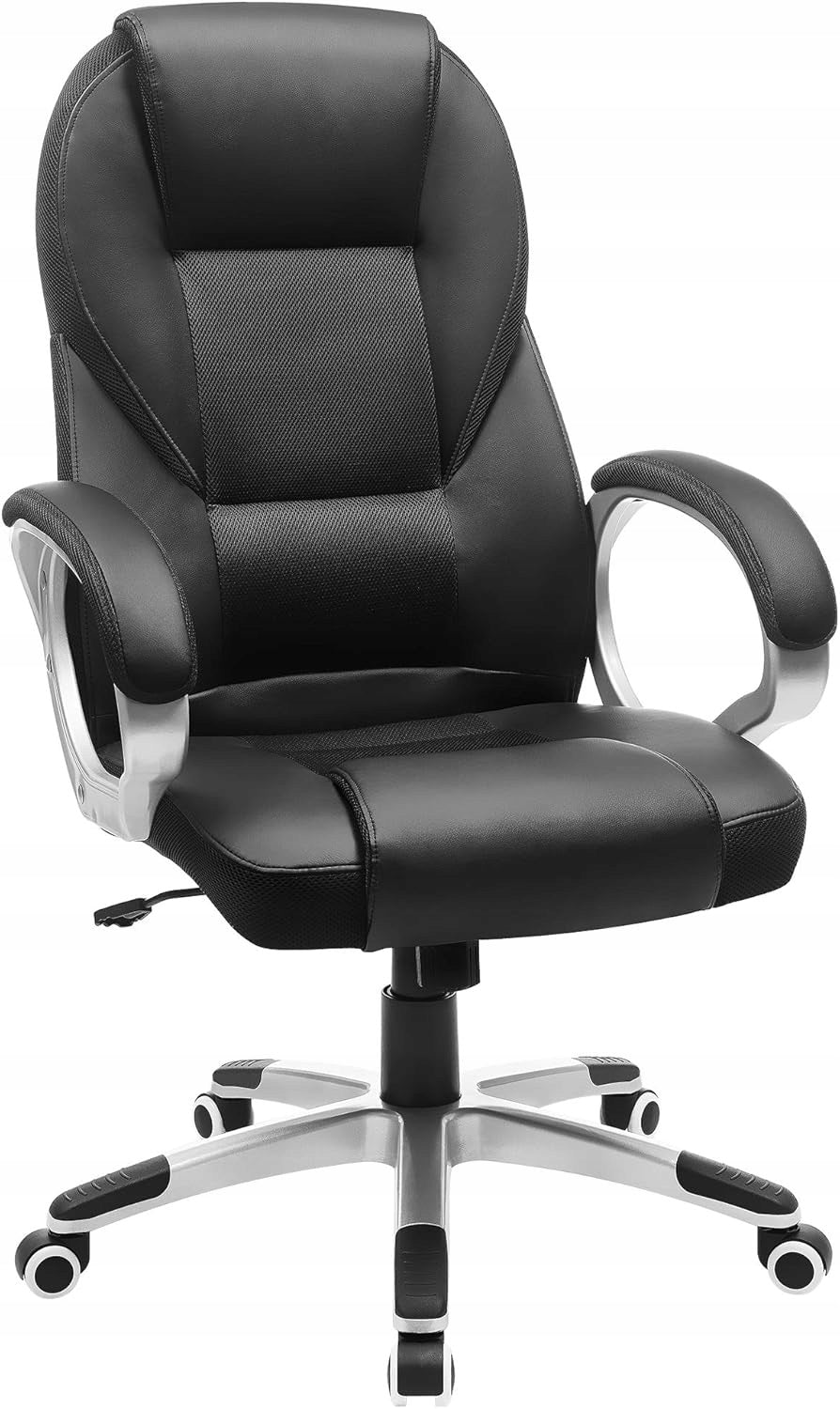 OFFICE CHAIR ADJUSTABLE SWIVEL CHAIR ERGONOMIC ECO LEATHER BLACK