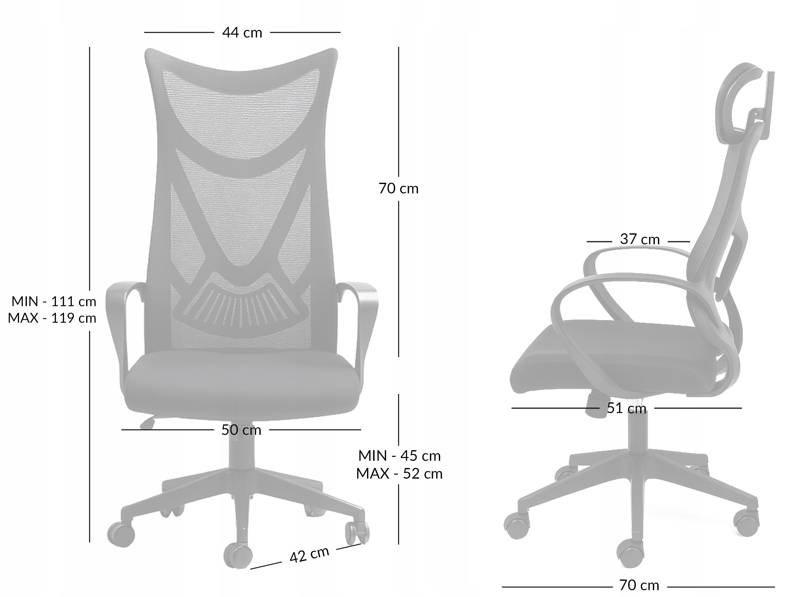 OFFICE CHAIR ADJUSTABLE SWIVEL OFFICE CHAIR ERGONOMIC KB113 BLACK Packaging status original