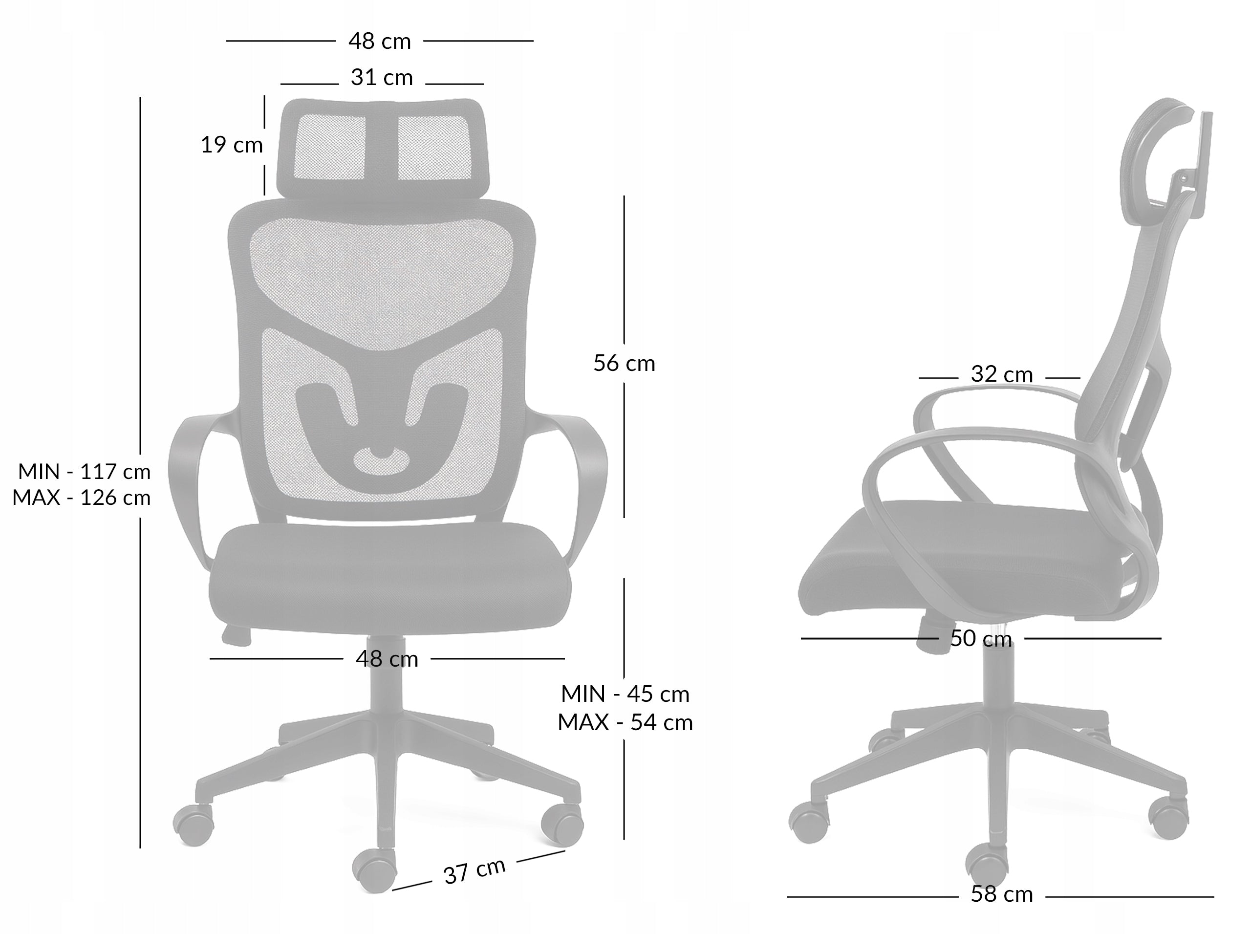 OFFICE CHAIR ADJUSTABLE SWIVEL OFFICE CHAIR ERGONOMIC KB114 BLACK EAN (GTIN) 5907368788067