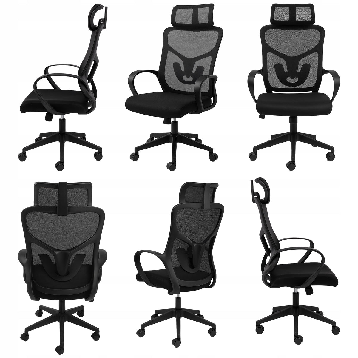 OFFICE CHAIR ADJUSTABLE SWIVEL OFFICE CHAIR ERGONOMIC KB114 BLACK Manufacturer code Meb000305