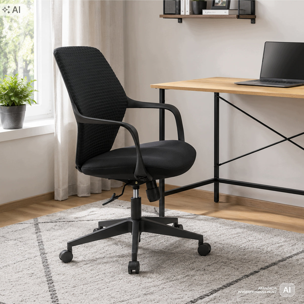 OFFICE CHAIR ADJUSTABLE SWIVEL OFFICE CHAIR ERGONOMIC KB115 BLACK Packaging status original
