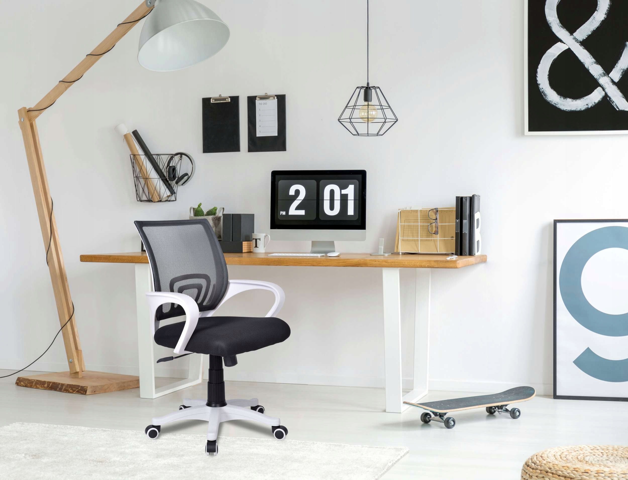 OFFICE CHAIR BIANCO WHITE BLACK ERGONOMIC COMPUTER FOR HOME Brand Gockowiak