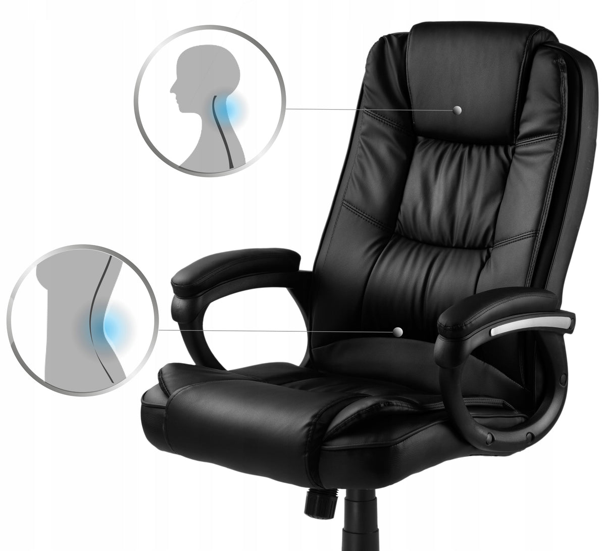 OFFICE CHAIR BLACK ERGONOMIC ADJUSTABLE SWIVEL Manufacturer code ZU2435