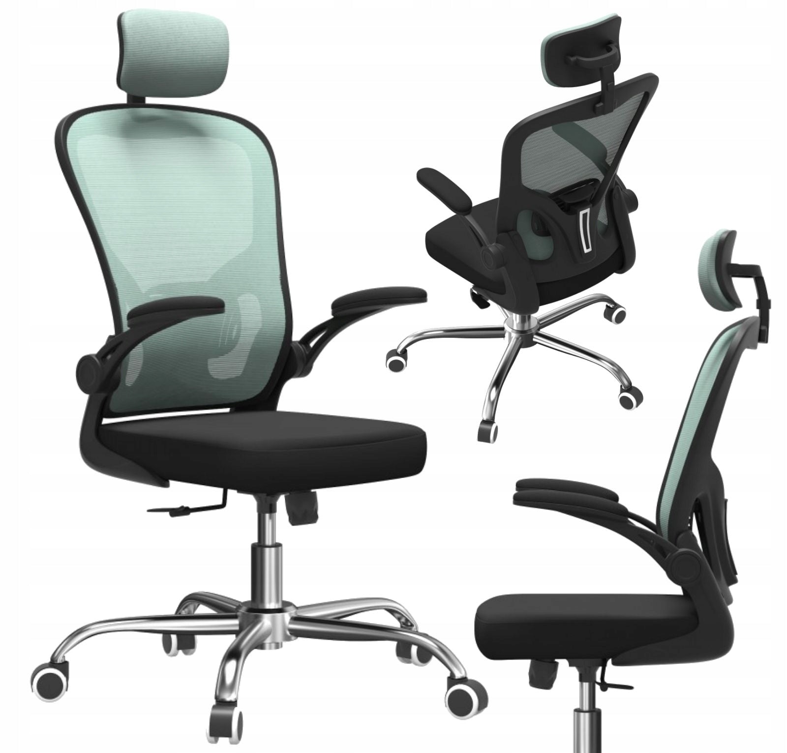 OFFICE CHAIR BLUE SWIVEL WITH AXORY HEADREST Packaging status original