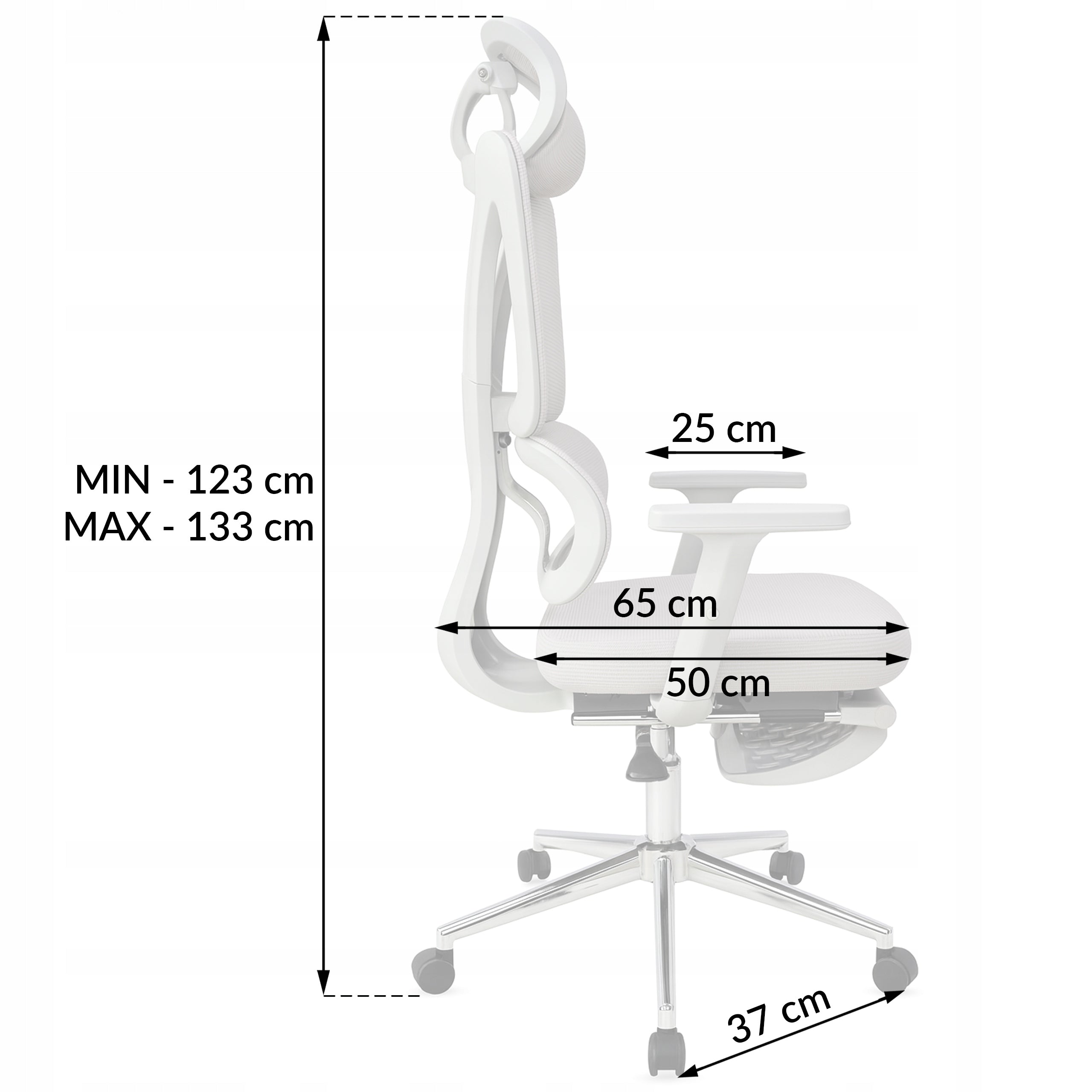 OFFICE CHAIR ERGONOMIC CHAIR HEADREST ADJUSTABLE FOOTREST KB107 BLACK Packaging status original
