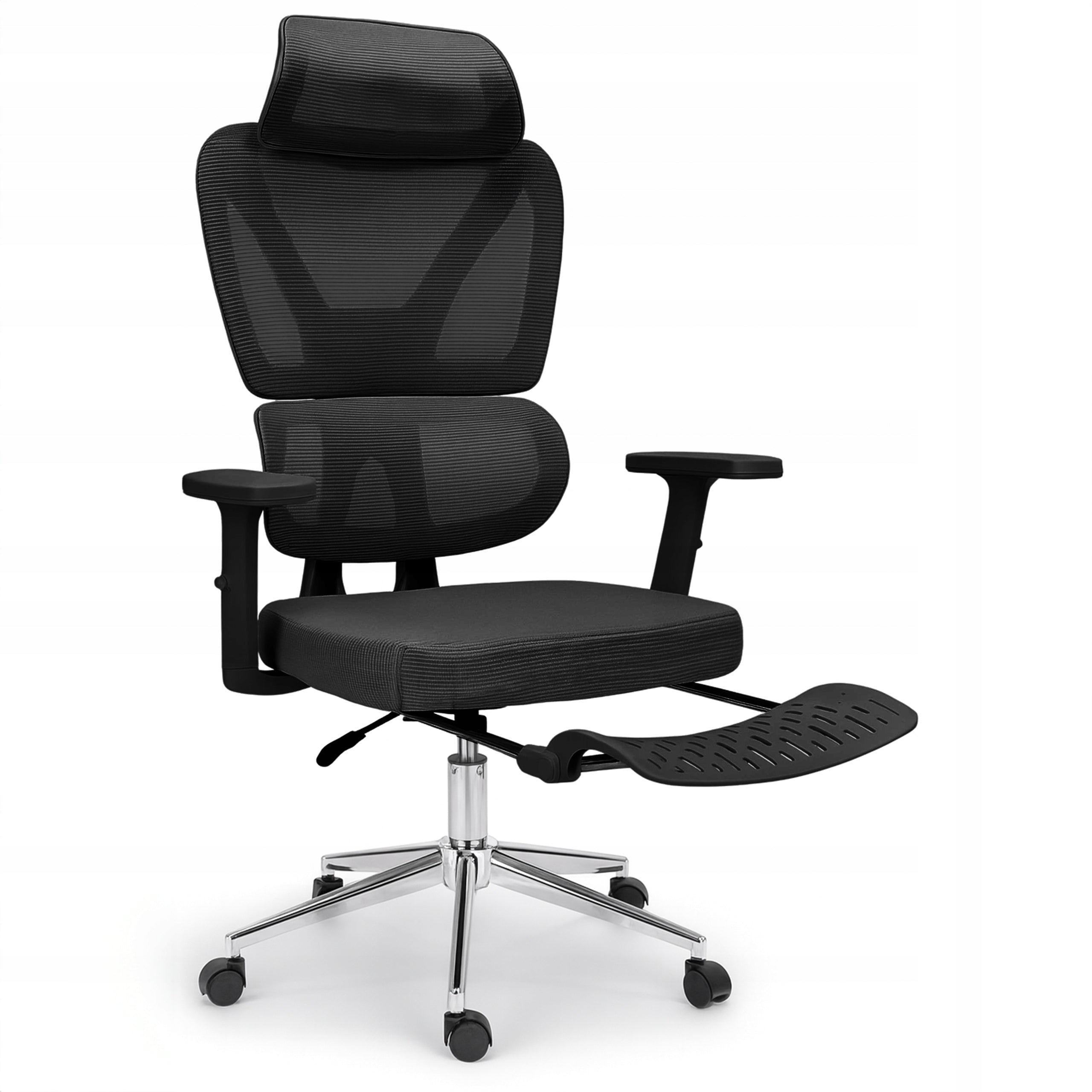 OFFICE CHAIR ERGONOMIC CHAIR HEADREST ADJUSTABLE FOOTREST KB107 BLACK