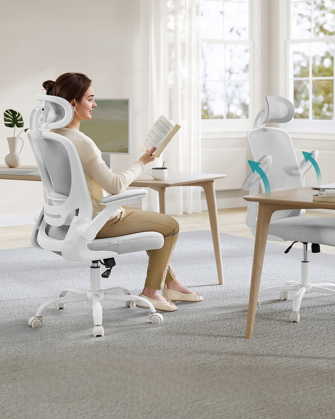 OFFICE CHAIR ERGONOMIC CHAIR WITH BACKREST GREY SONGMICS COMFORTABLE Manufacturer code OBN047G01