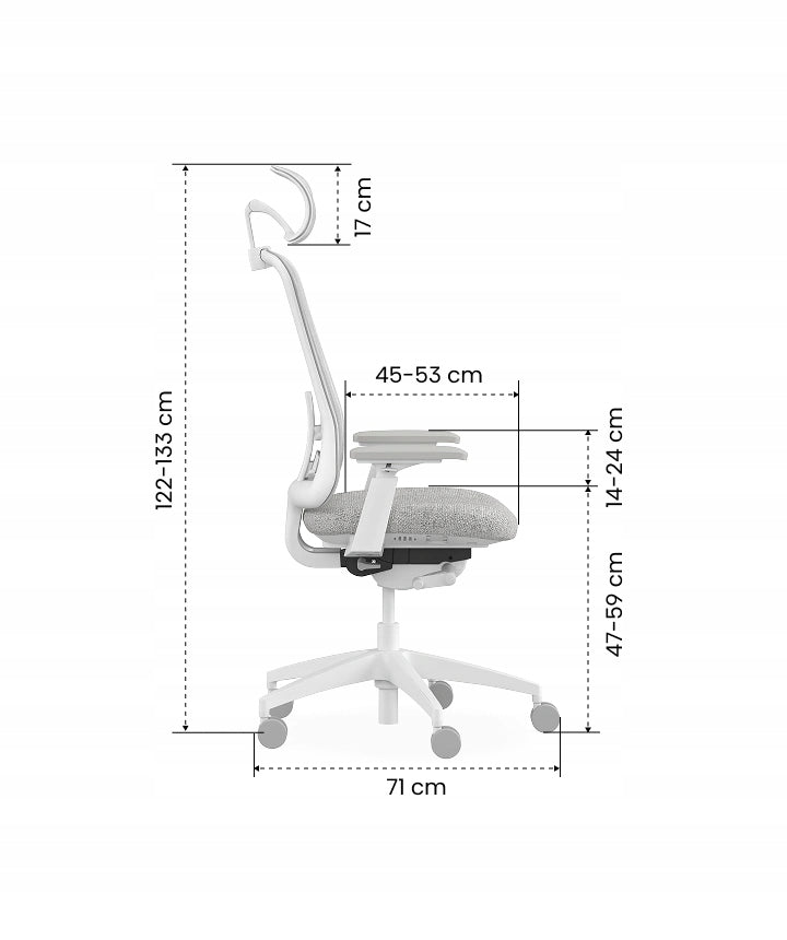 OFFICE CHAIR ERGONOMIC MESH 4D ADJUSTABLE FLEXISPOT SHEER GREY Manufacturer code Sheer-WGY-HD-EU