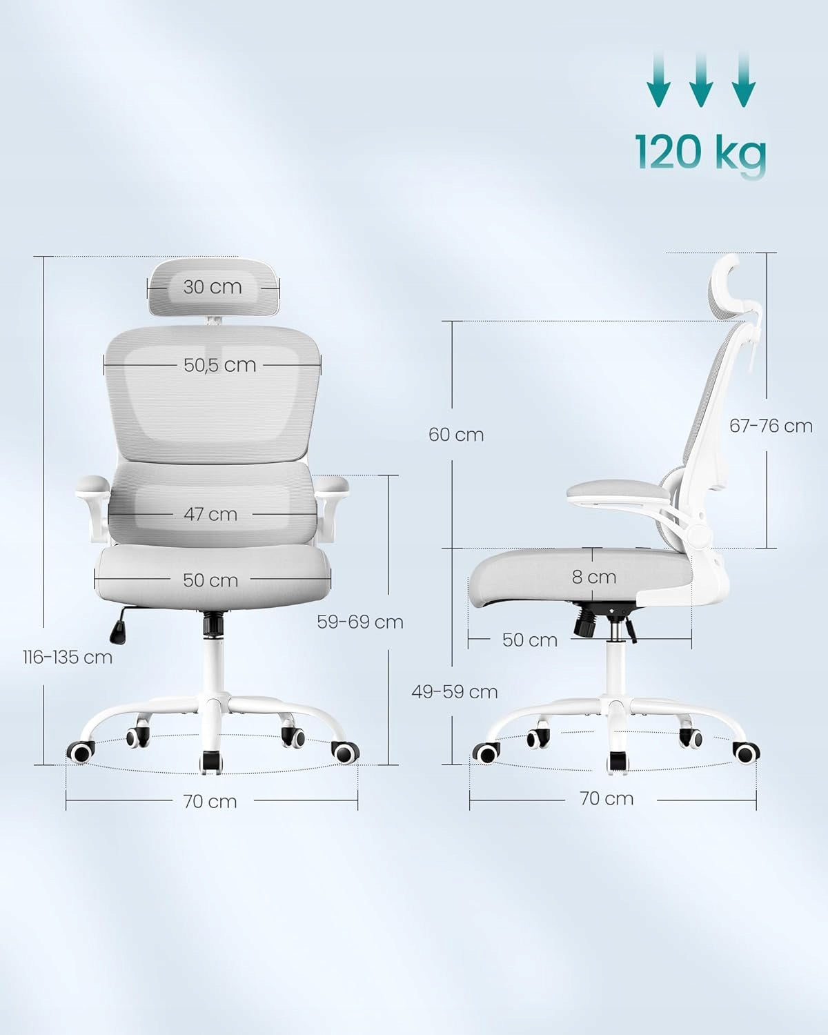 OFFICE CHAIR ERGONOMIC SWIVEL CHAIR WITH ADJUSTABLE HEADREST Brand Songmics