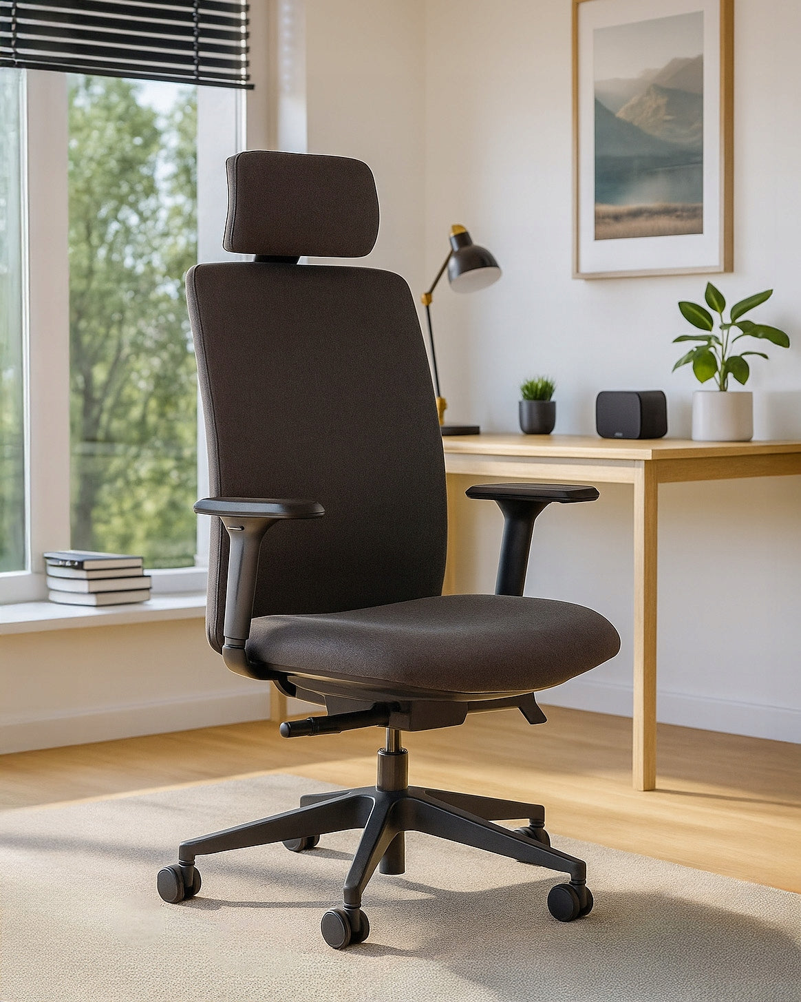 OFFICE CHAIR ERGONOMIC SWIVEL ELI BLACK CHAIR FABRIC ADJUSTABLE Manufacturer code FC21H-B-VICO-026