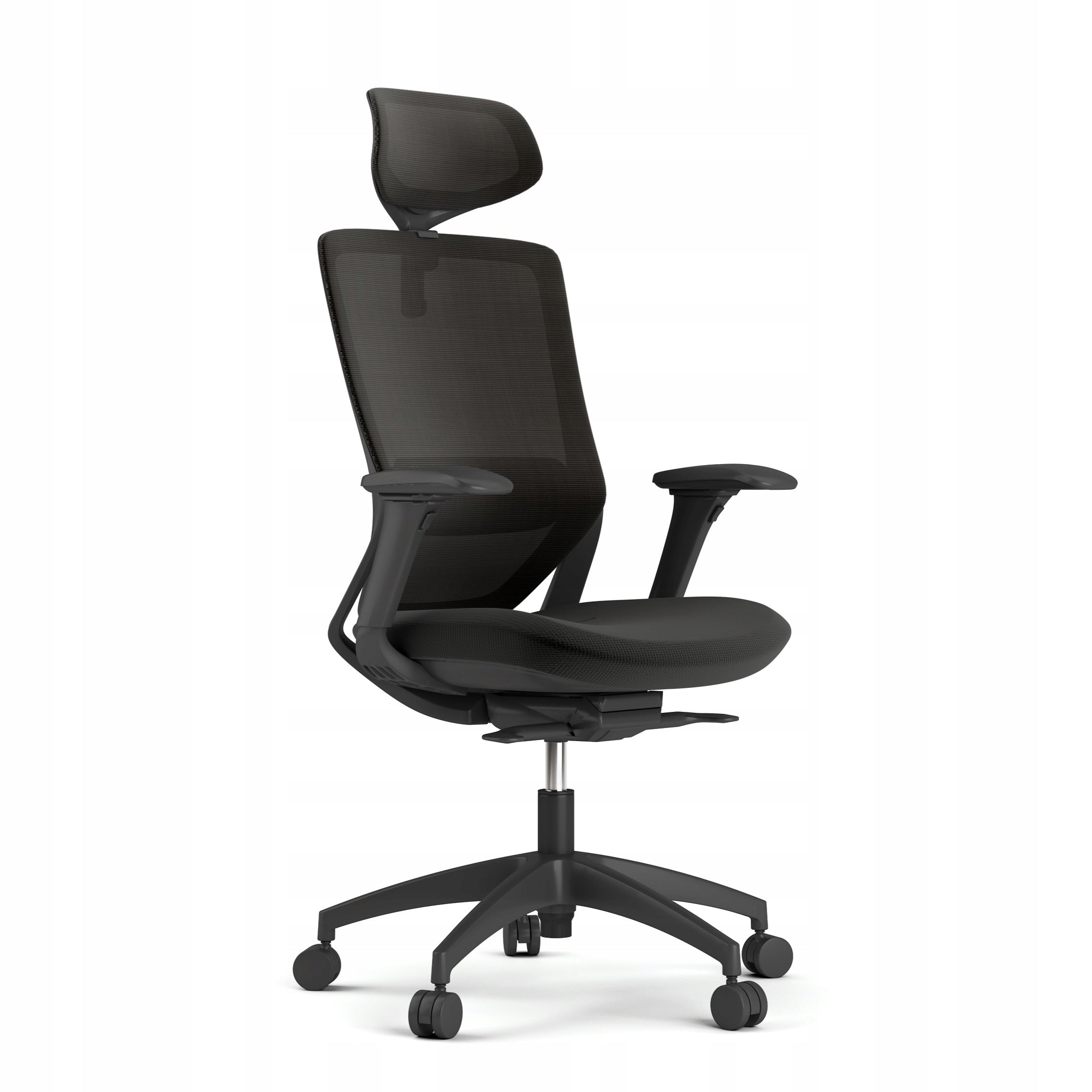 OFFICE CHAIR ERGONOMIC SWIVEL NICKEL BLACK ADJUSTABLE CHAIR