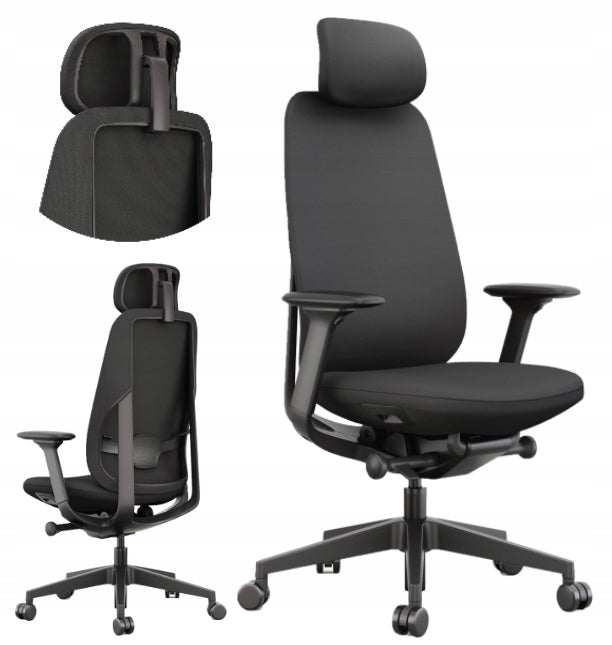 OFFICE CHAIR ERGONOMIC SWIVEL ZINC BLACK DESK CHAIR FABRIC