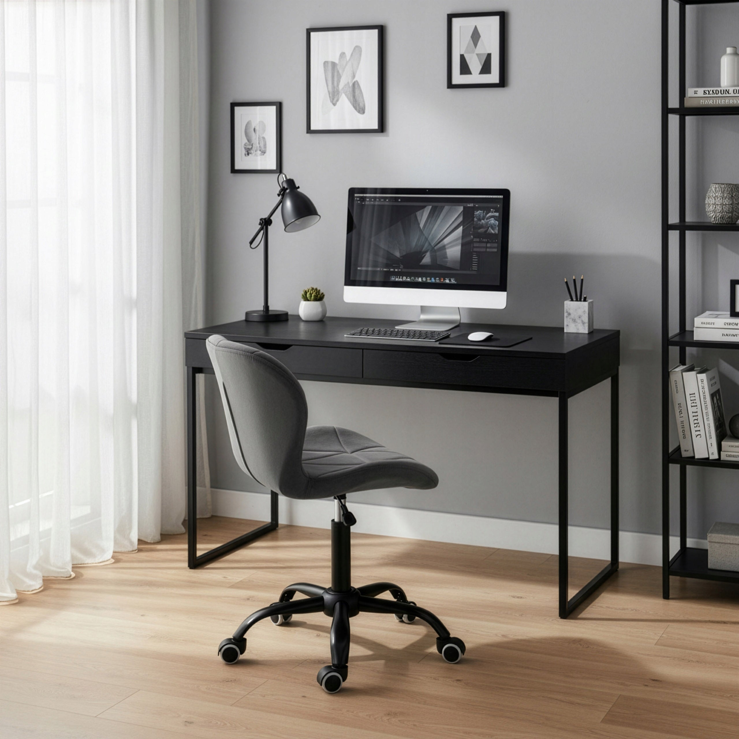 OFFICE CHAIR ERGONOMIC VELOUR SWIVEL CHAIR ON WHEELS FOR DESK Manufacturer code 066814MG