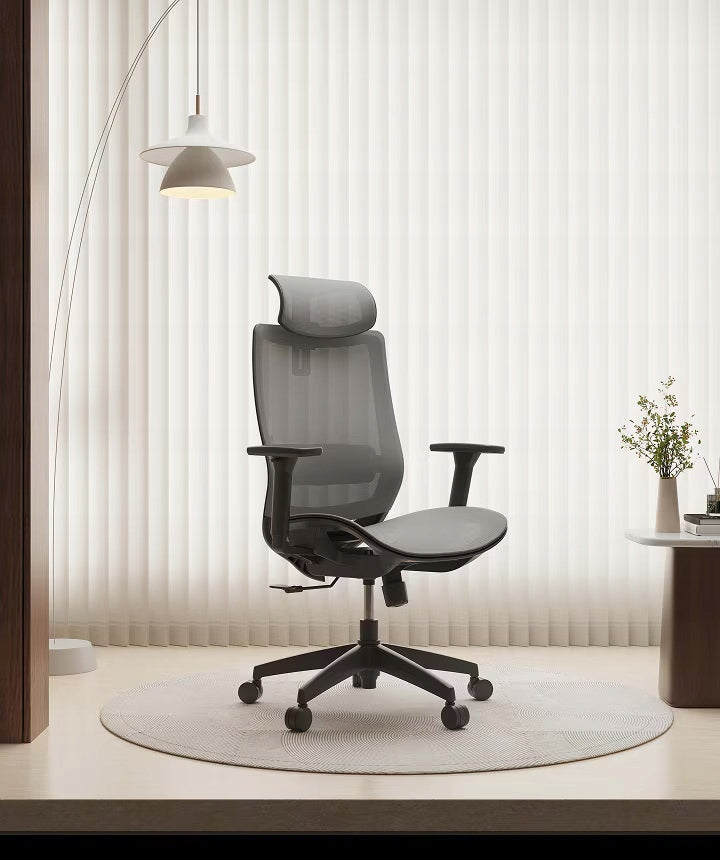 OFFICE CHAIR FLEXISPOT BS4 ERGONOMIC GREY HEADREST 3D 136KG Furniture depth 60 cm