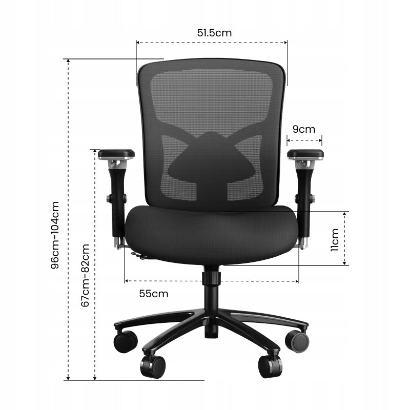 OFFICE CHAIR FLEXISPOT C3 BLACK MESH 227 KG ARMRESTS 4D 59CM Packaging status original