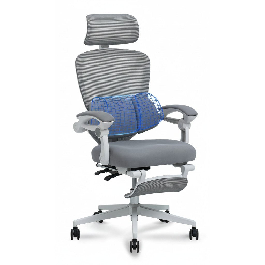 OFFICE CHAIR FLEXISPOT OC4 GREY ERGONOMIC HEADREST SUPPORT 136 KG