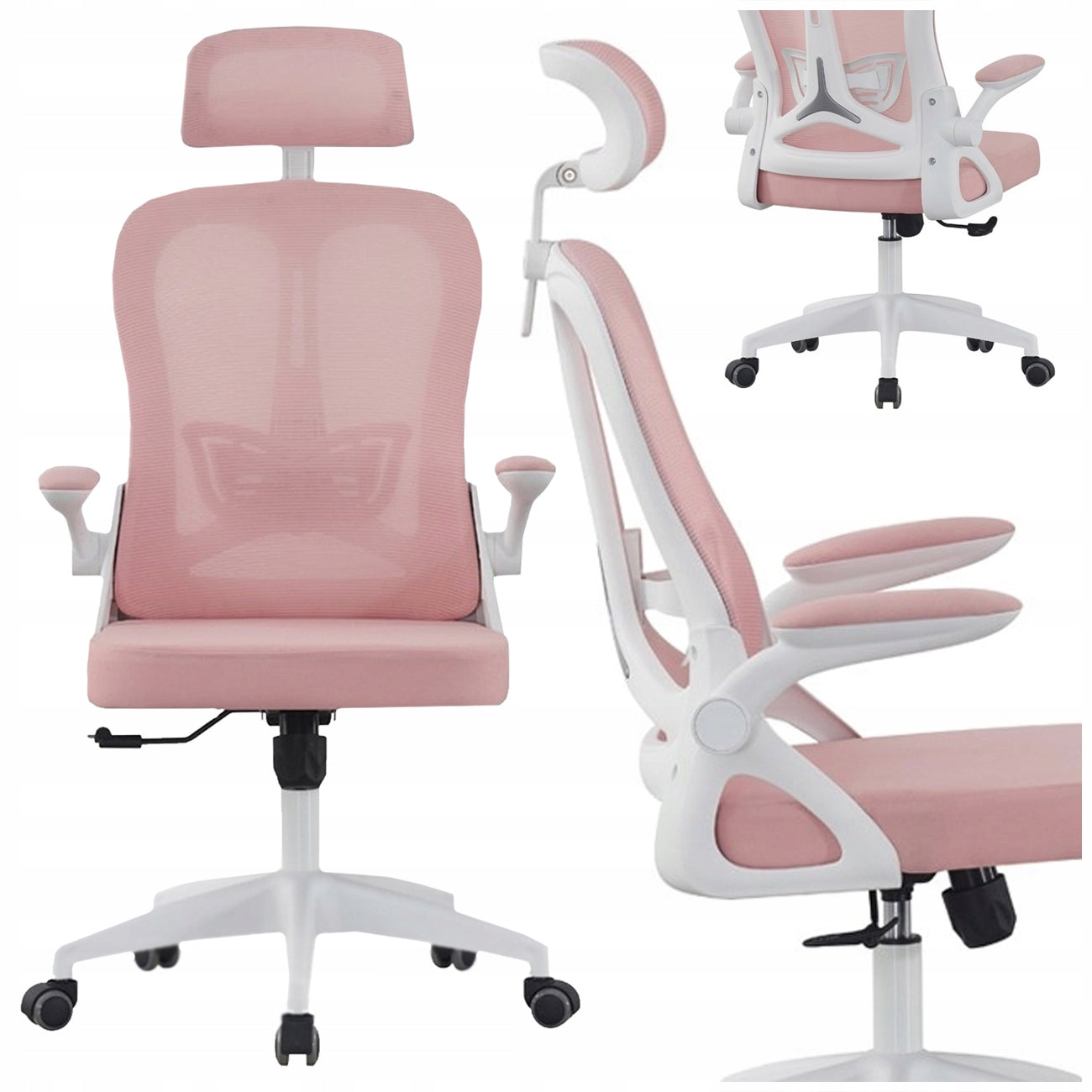 OFFICE CHAIR HORSEKING SWIVEL ERGONOMIC MATERIAL ADJUSTABLE PINK