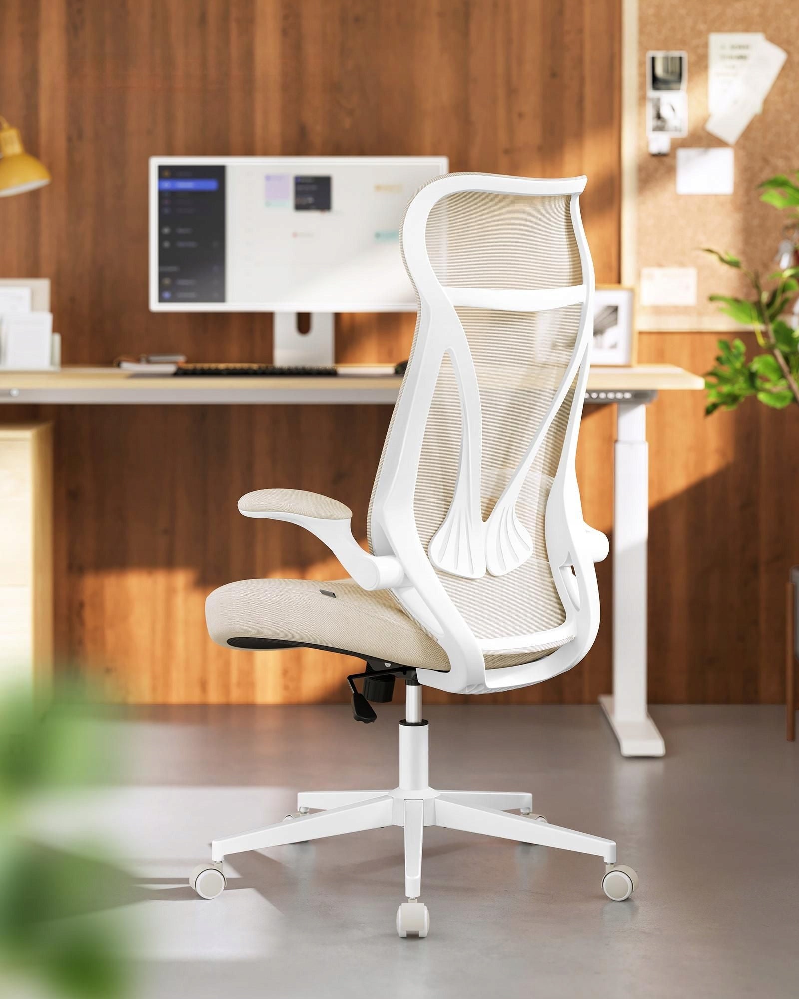 OFFICE CHAIR Height Adjustment FOLDING ARMREST contoured back Medical device no