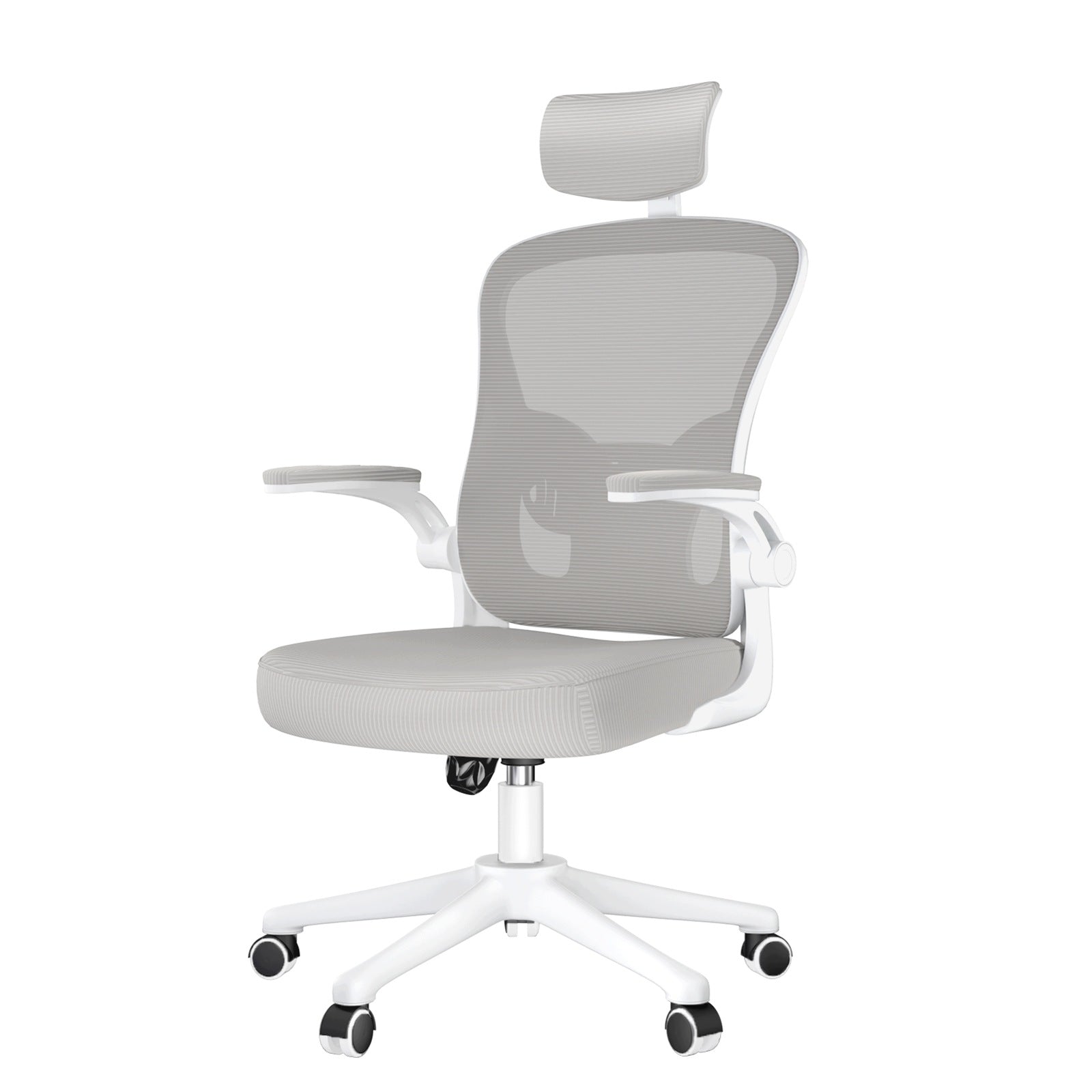 OFFICE CHAIR, MESH COMPUTER CHAIR ERGONOMIC WORK CHAIR WITH FOLD-UP ARMREST