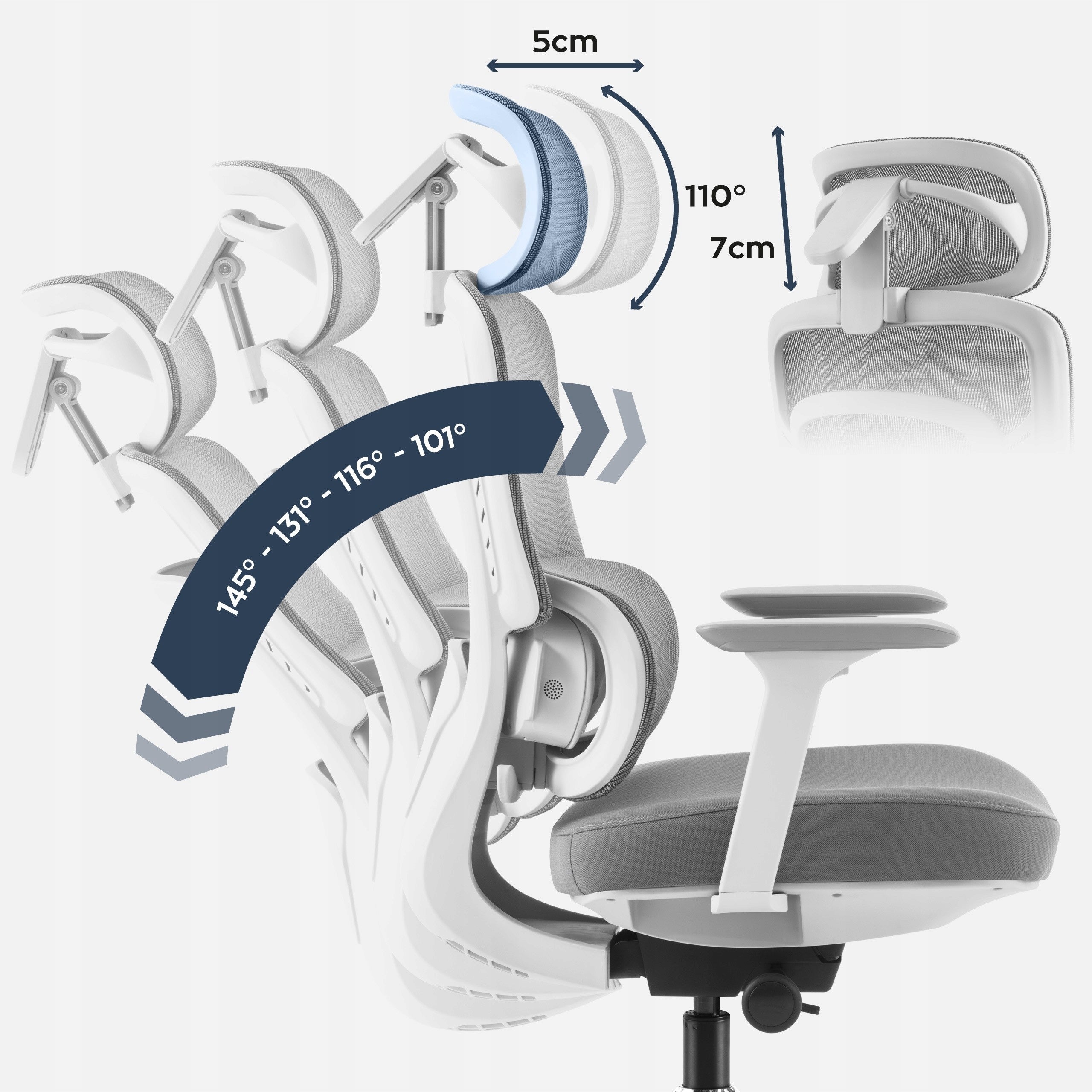 OFFICE CHAIR Mark Adler ERGONOMIC MASSAGE FOR DESK GREY Manufacturer code MA-VISIONER 6.1 GREY N
