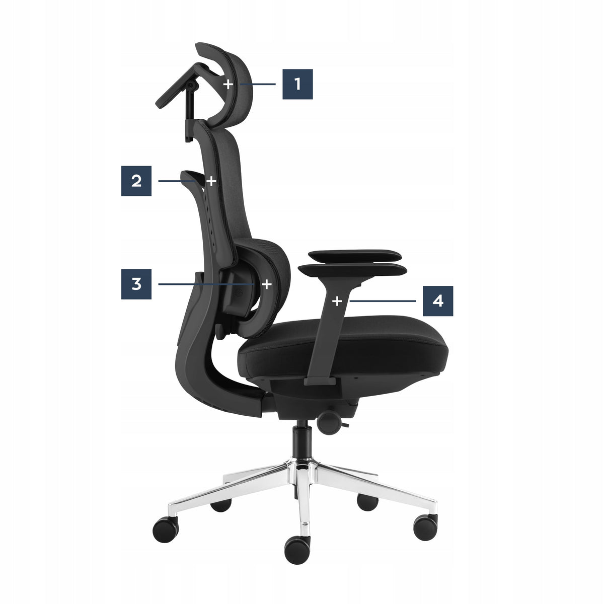 OFFICE CHAIR Mark Adler MASSAGING ergonomic BLACK 136KG Brand Markadler