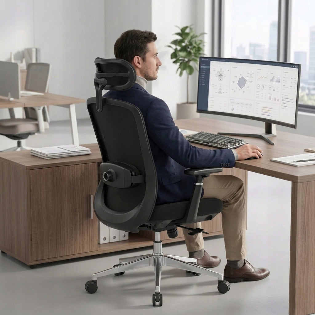 OFFICE CHAIR Mark Adler rotating MASSAGE ERGONOMIC 140-185cm 130kg Packaging status original
