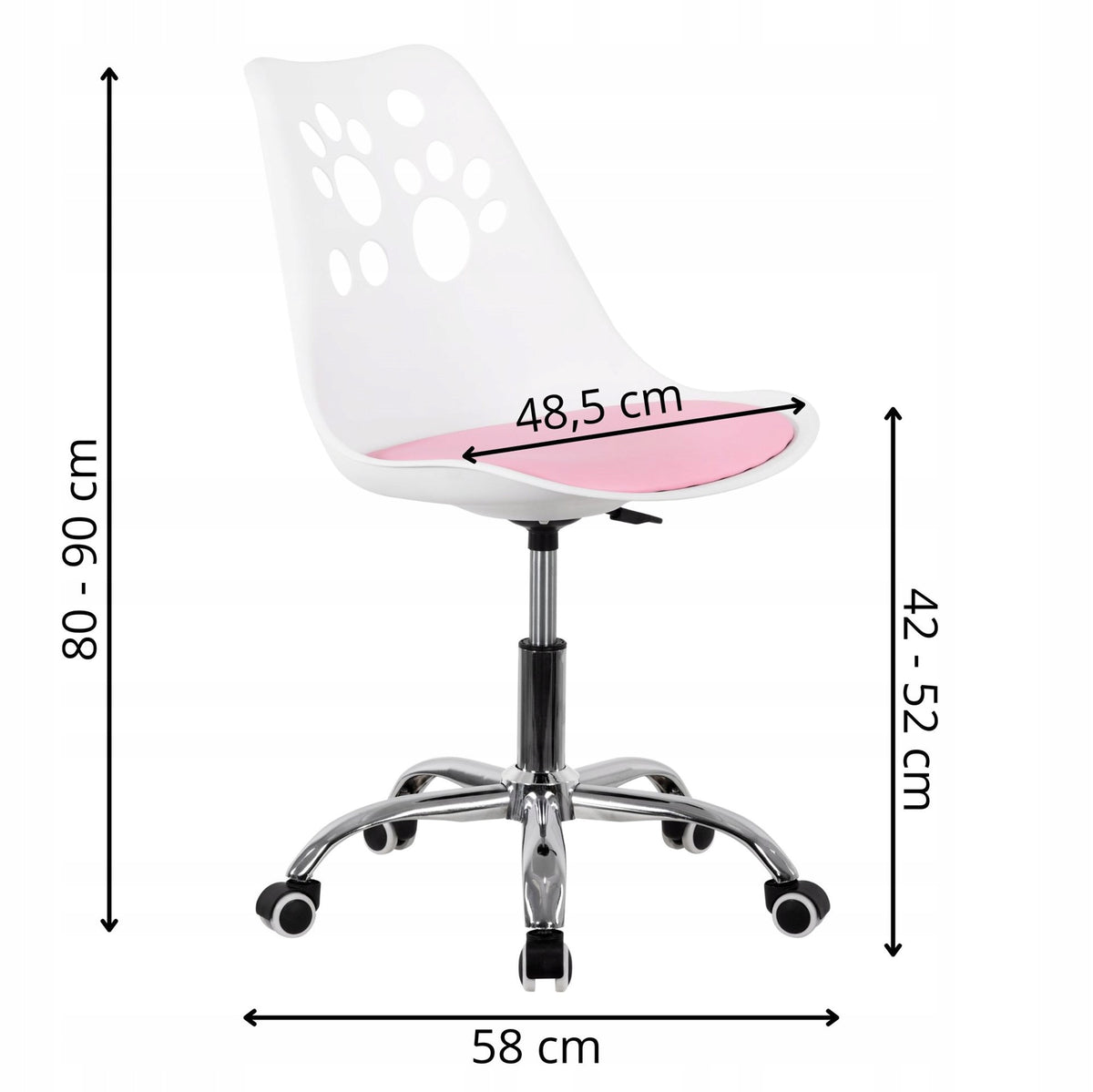 OFFICE CHAIR SPRINGOS FOR CHILDREN ERGONOMIC SWIVEL WHITE-PINK Manufacturer code HF0037