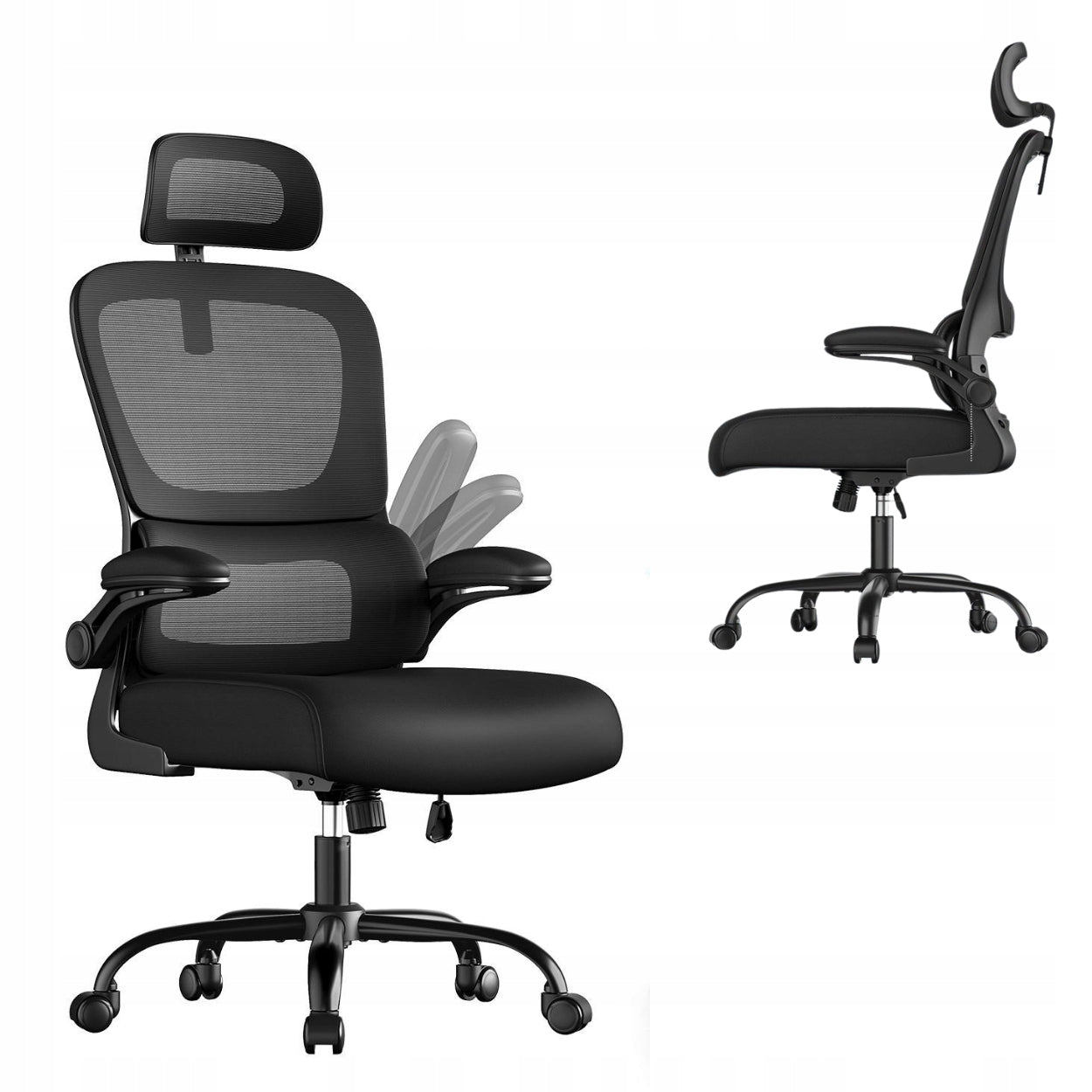 OFFICE CHAIR SWIVEL ADJUSTMENT. HEADREST LUMBAR SUPPORT ERGONOMIC Manufacturer code OBN041B01