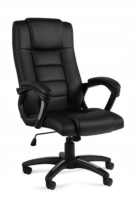 OFFICE CHAIR SWIVEL ARAN BLACK DESK CHAIR FAUX LEATHER