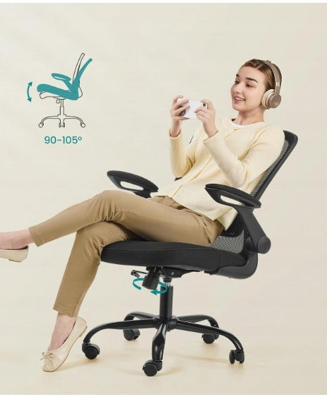 OFFICE CHAIR SWIVEL CHAIR ADJUSTABLE MESH WITH ARMRESTS BLACK Brand no brand