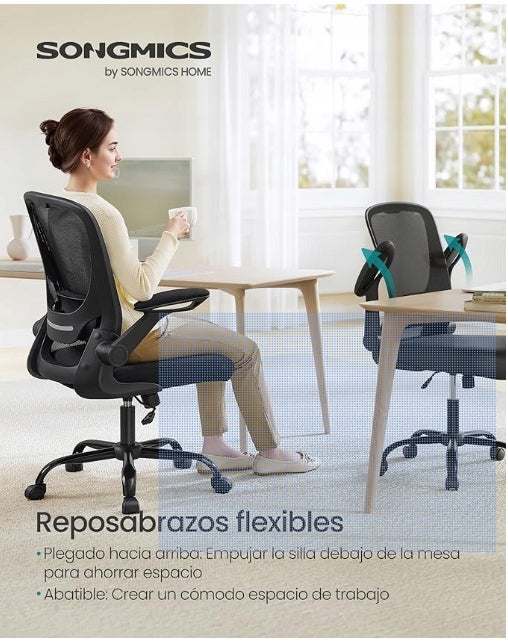 OFFICE CHAIR SWIVEL CHAIR ADJUSTABLE MESH WITH ARMRESTS BLACK Manufacturer code OBN037BKV2