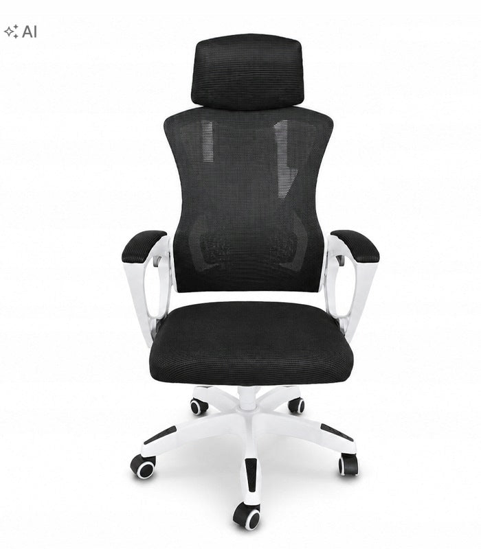 OFFICE CHAIR SWIVEL CHAIR BLACK AND WHITE FOR WORK SCHOOL DESK COMPUTER Packaging status original
