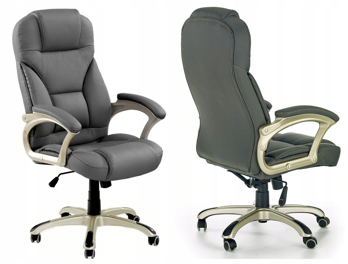 OFFICE CHAIR SWIVEL CHAIR DESMOND GREY P[OIELATY HALMAR FAUX LEATHER