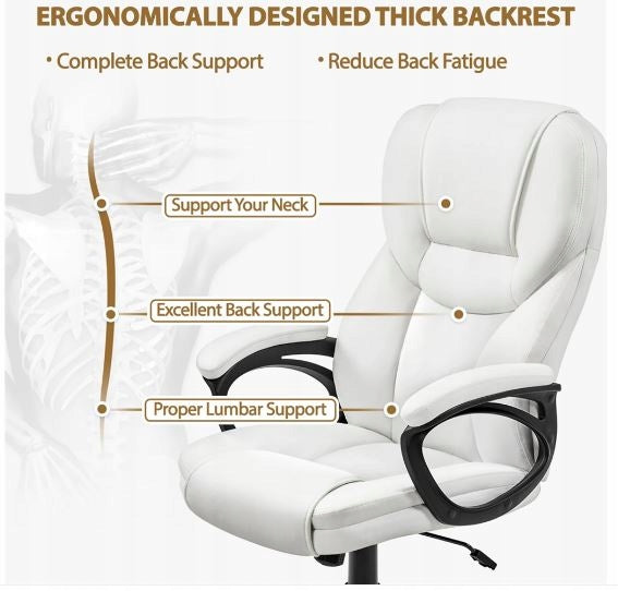 OFFICE CHAIR SWIVEL CHAIR Ergonomic Yaheetech white ECO LEATHER Brand no brand