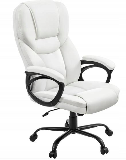 OFFICE CHAIR SWIVEL CHAIR Ergonomic Yaheetech white ECO LEATHER