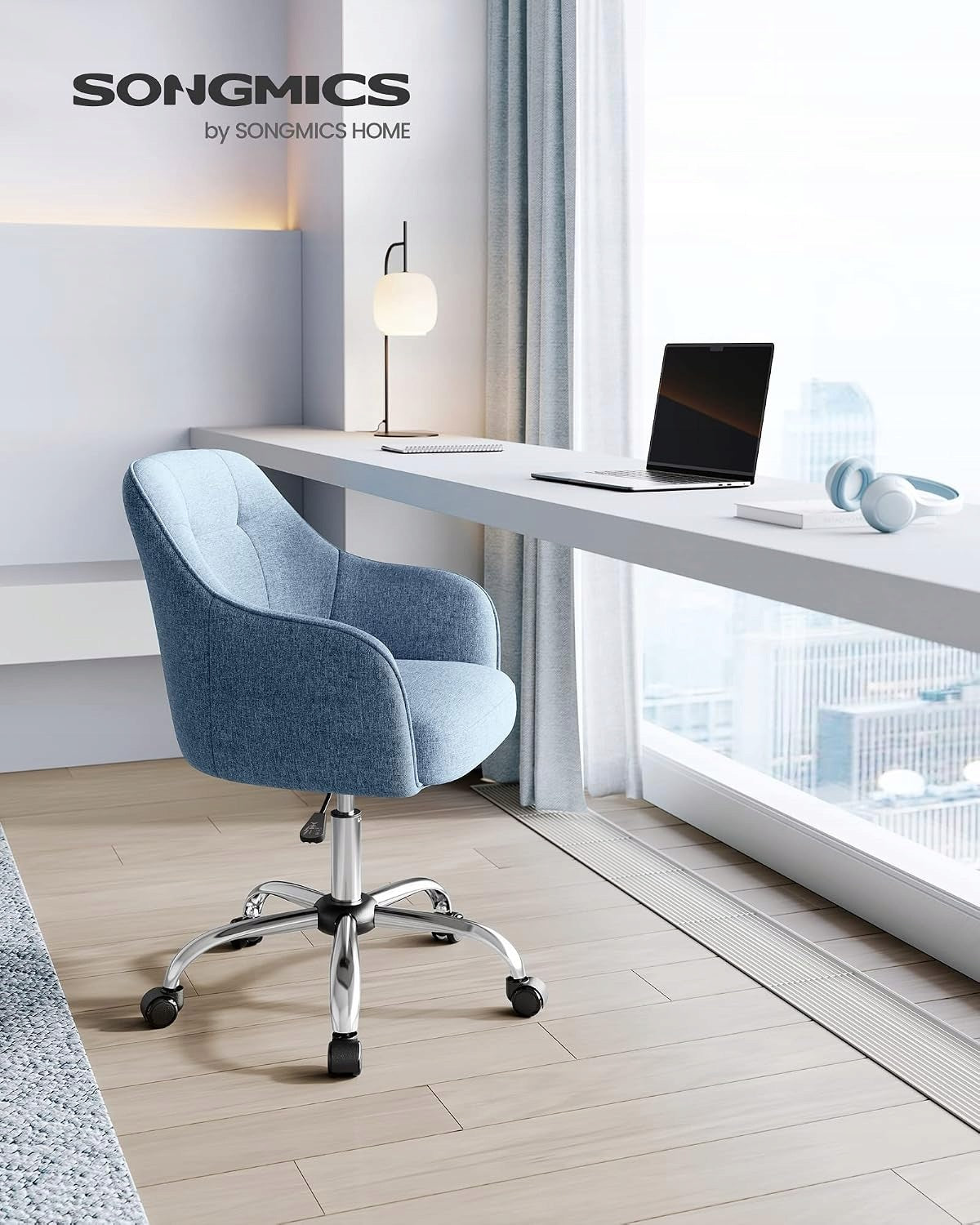 OFFICE CHAIR SWIVEL CHAIR HEIGHT ADJUSTABLE BLUE SONGMICS Brand Songmics
