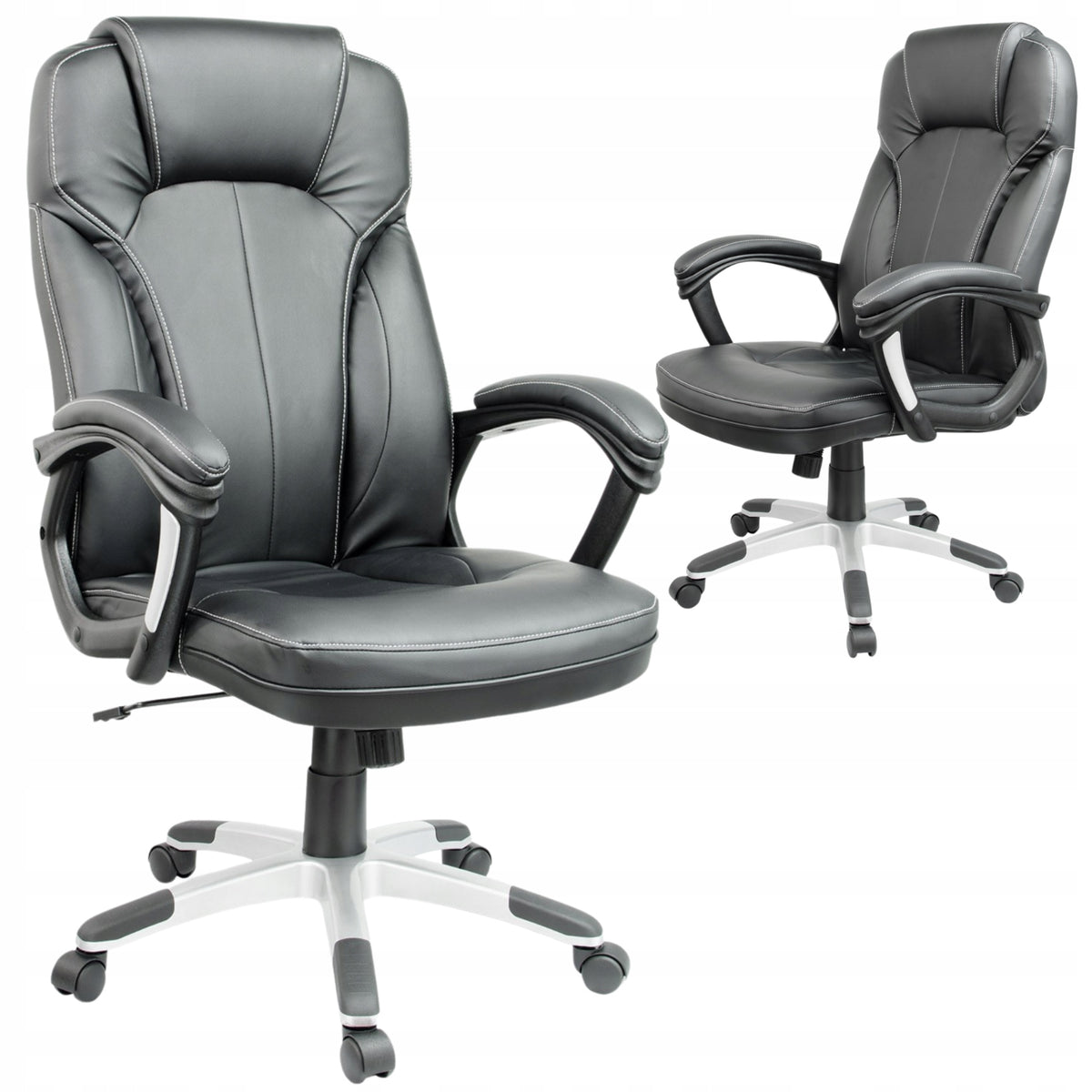OFFICE CHAIR SWIVEL COMFORTABLE FAUX LEATHER DESK CHAIR BLACK